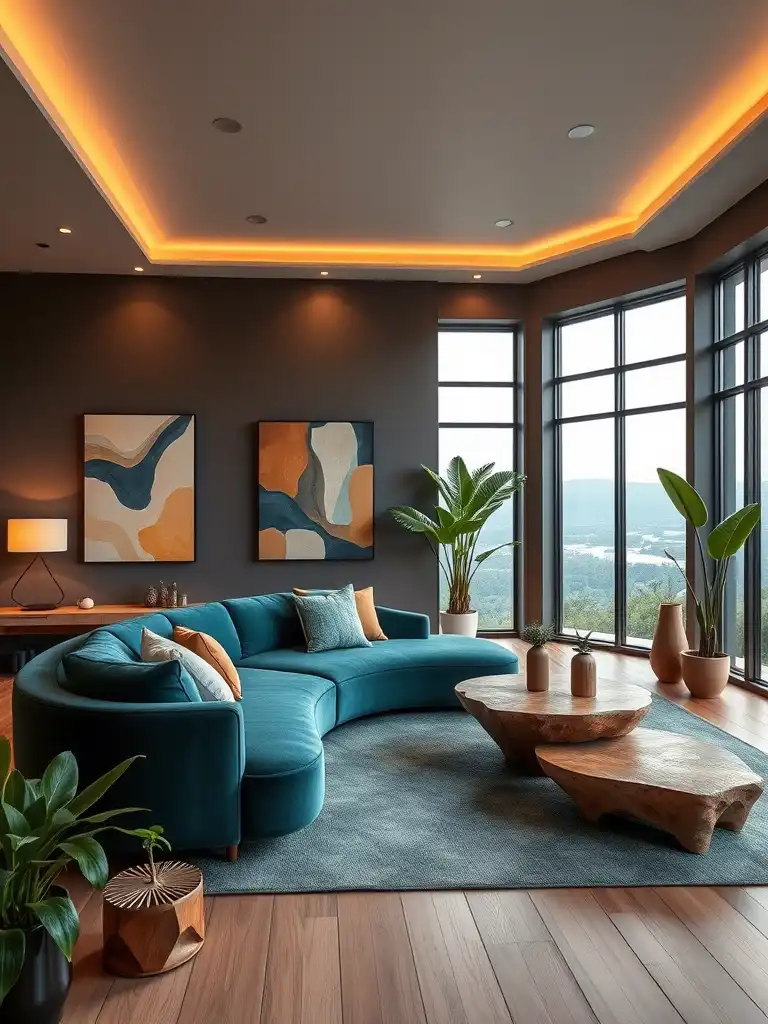 Bold & Beautiful Organic Modern Living Room