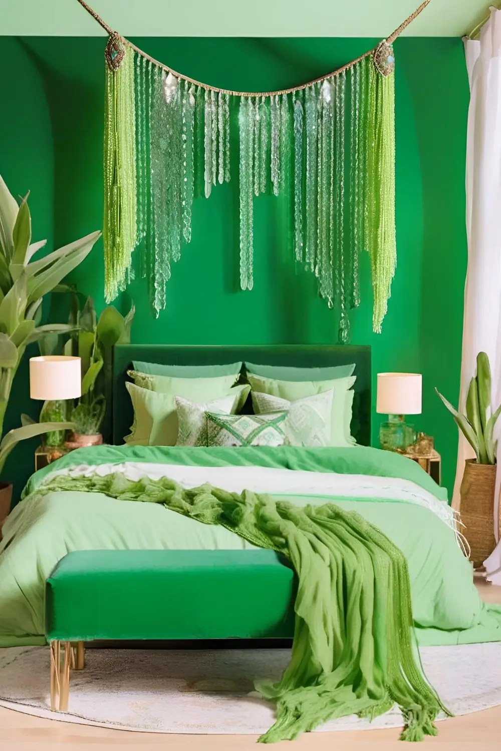 Nature-Inspired Green Boho Style Bedroom Ideas