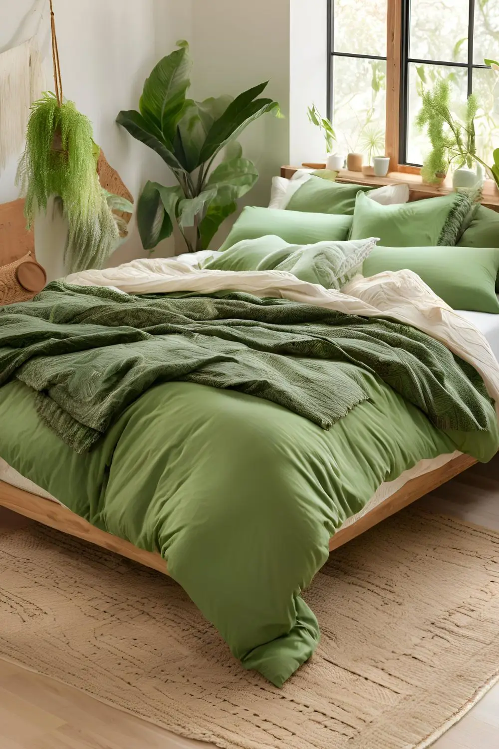 Nature-Inspired Green Boho Style Bedroom Ideas