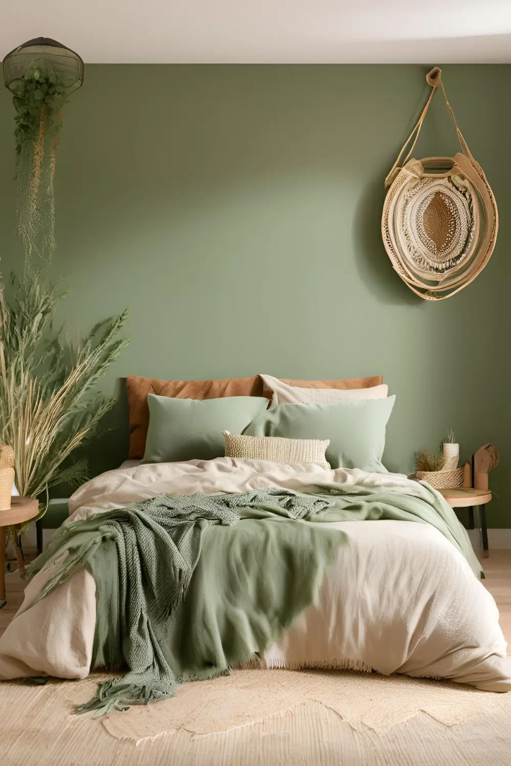 Nature-Inspired Green Boho Style Bedroom Ideas