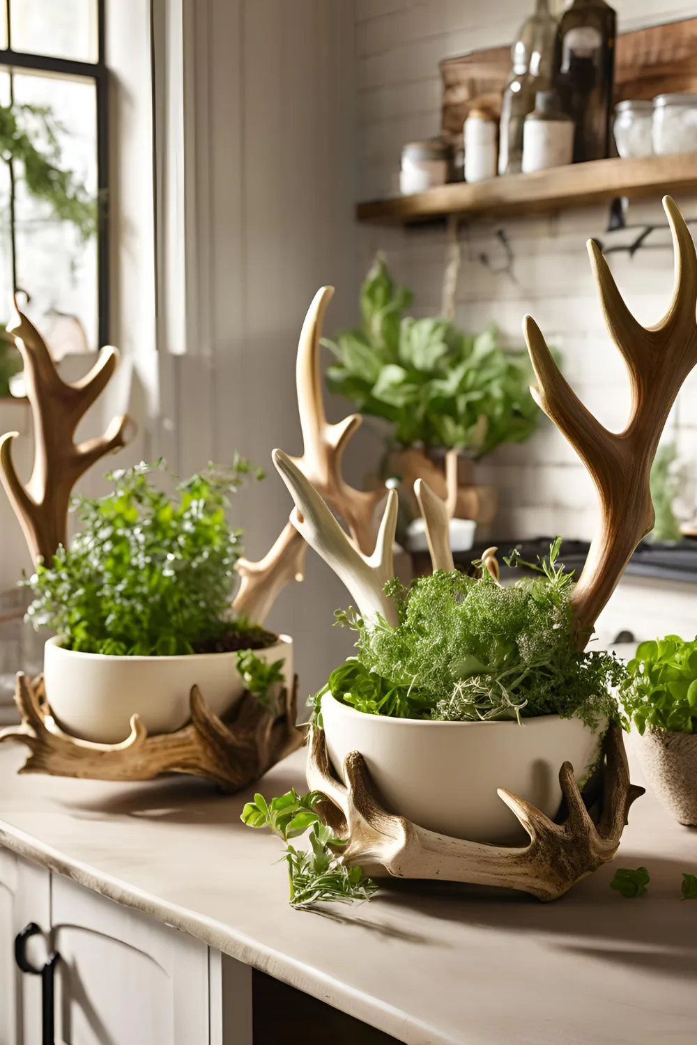 Antler-based vases or Planters