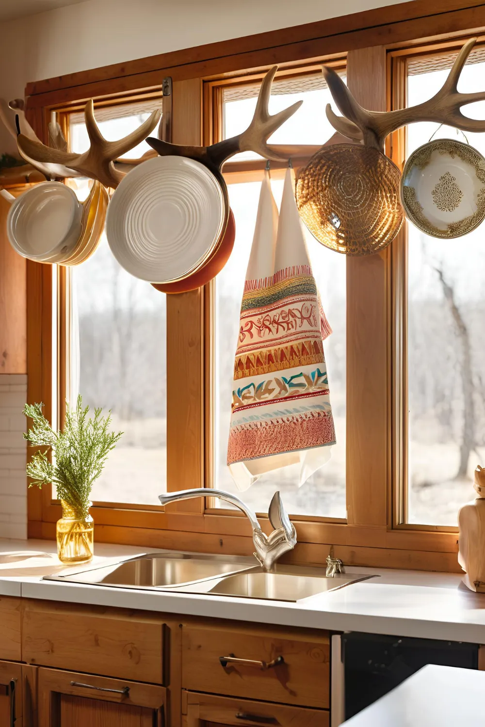 Dish Towels with Antler Motifs