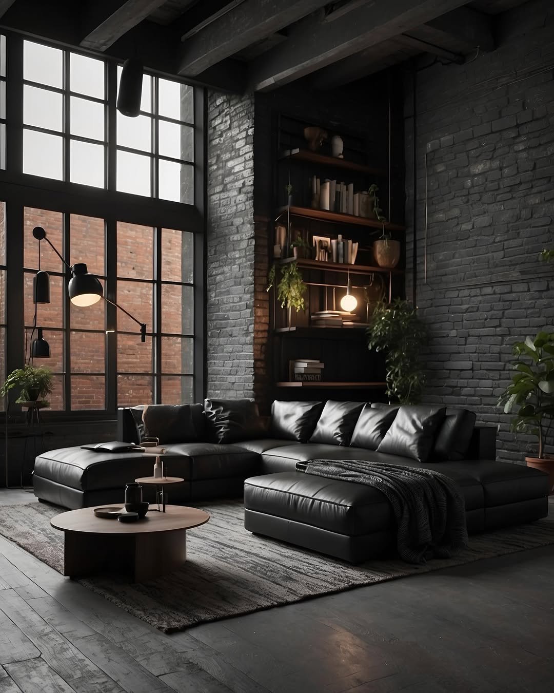 Black Brick Wall for Industrial Charm