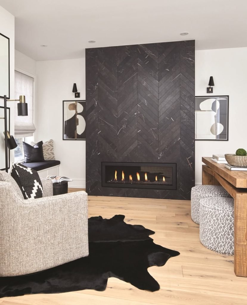 Black Herringbone Wall
