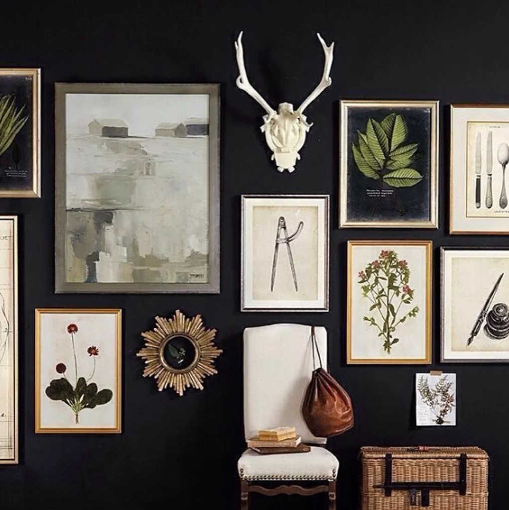 Gallery Wall on a Black Backdrop