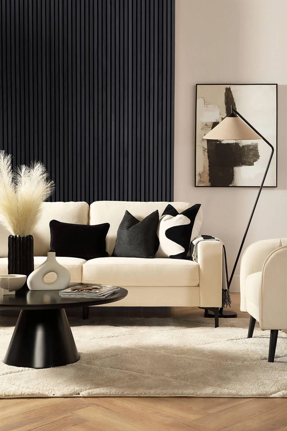 Softened Black with Pastel Accents