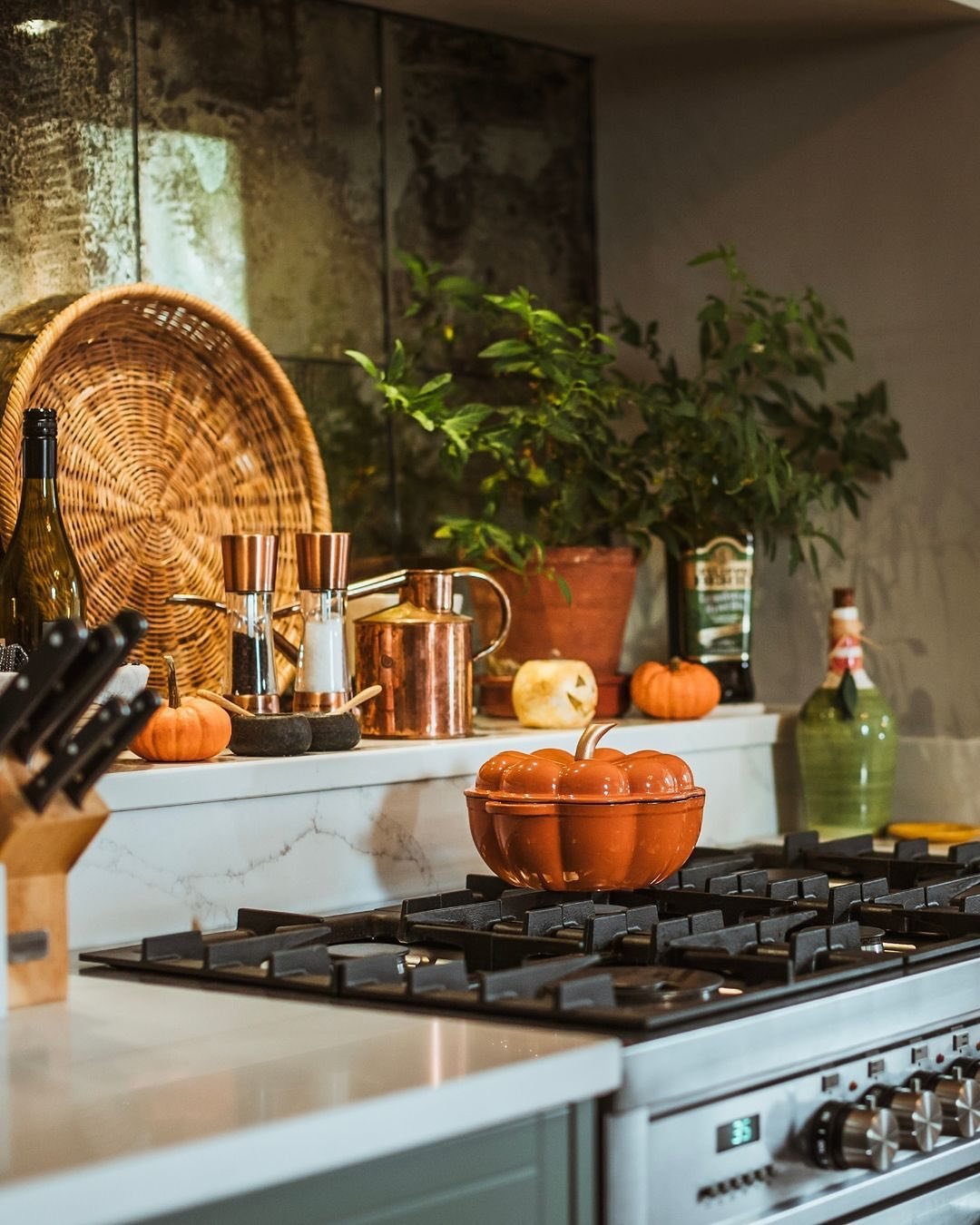 Copper Elements in Cozy Fall Kitchen