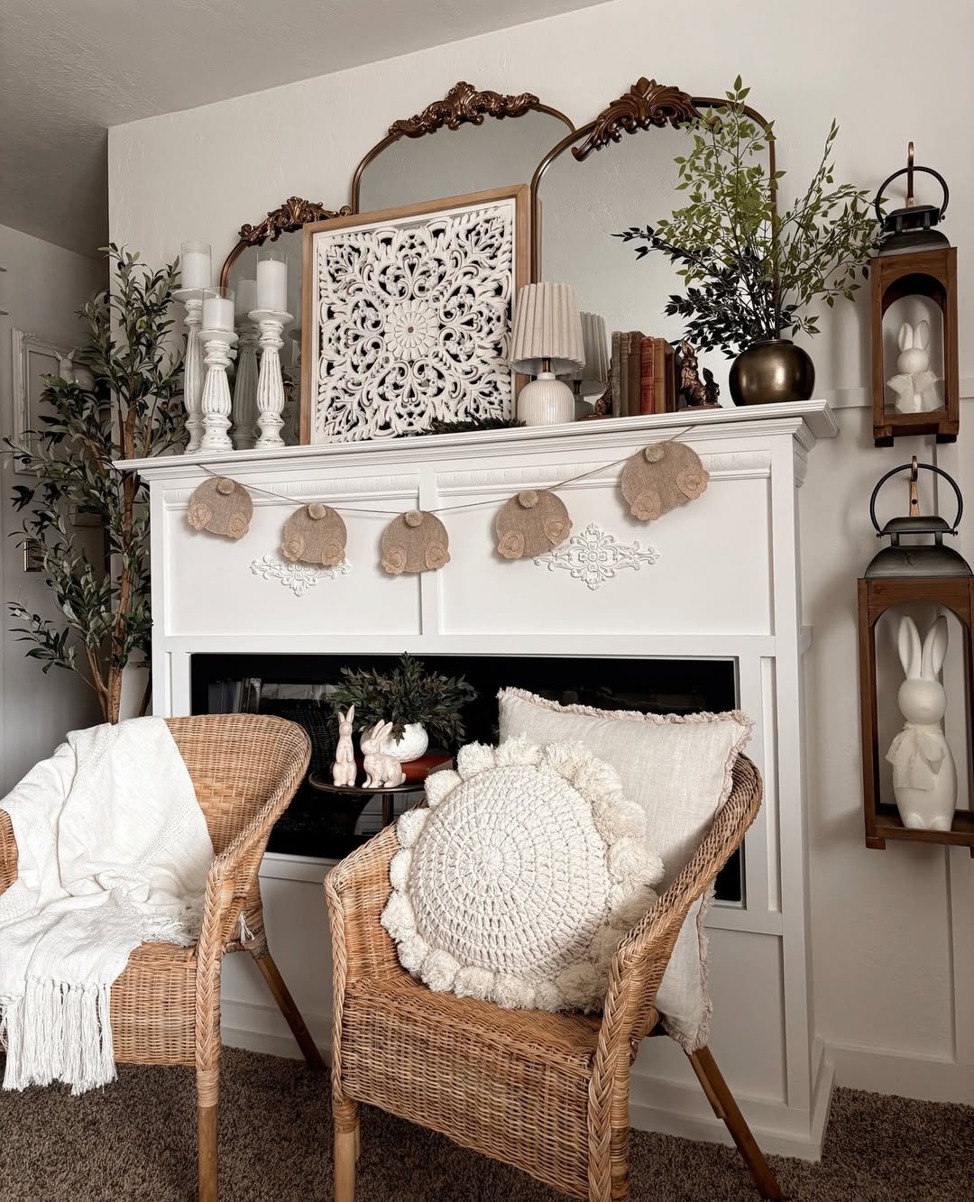 Copper and Gold Accents Fall Mantel Décor