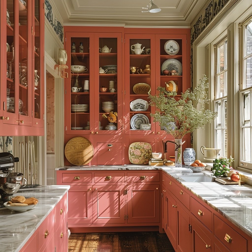 Coral Color Kitchen