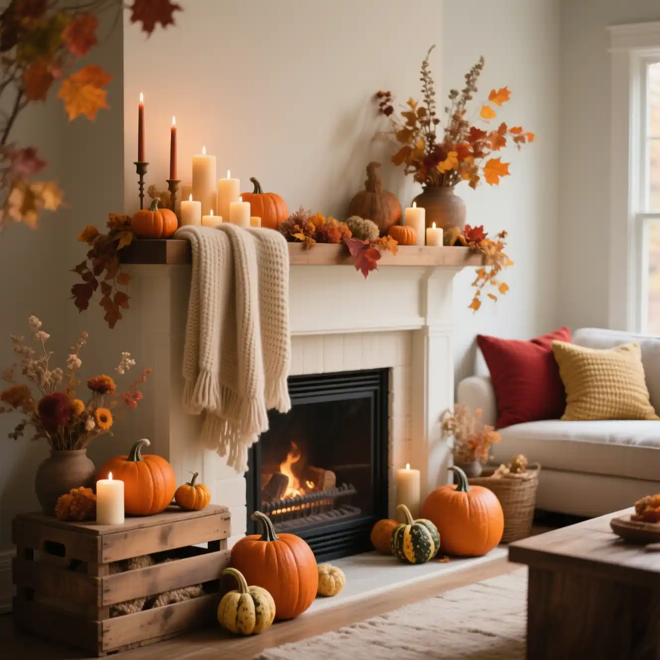 Cozy Fall Mantel Décor Ideas