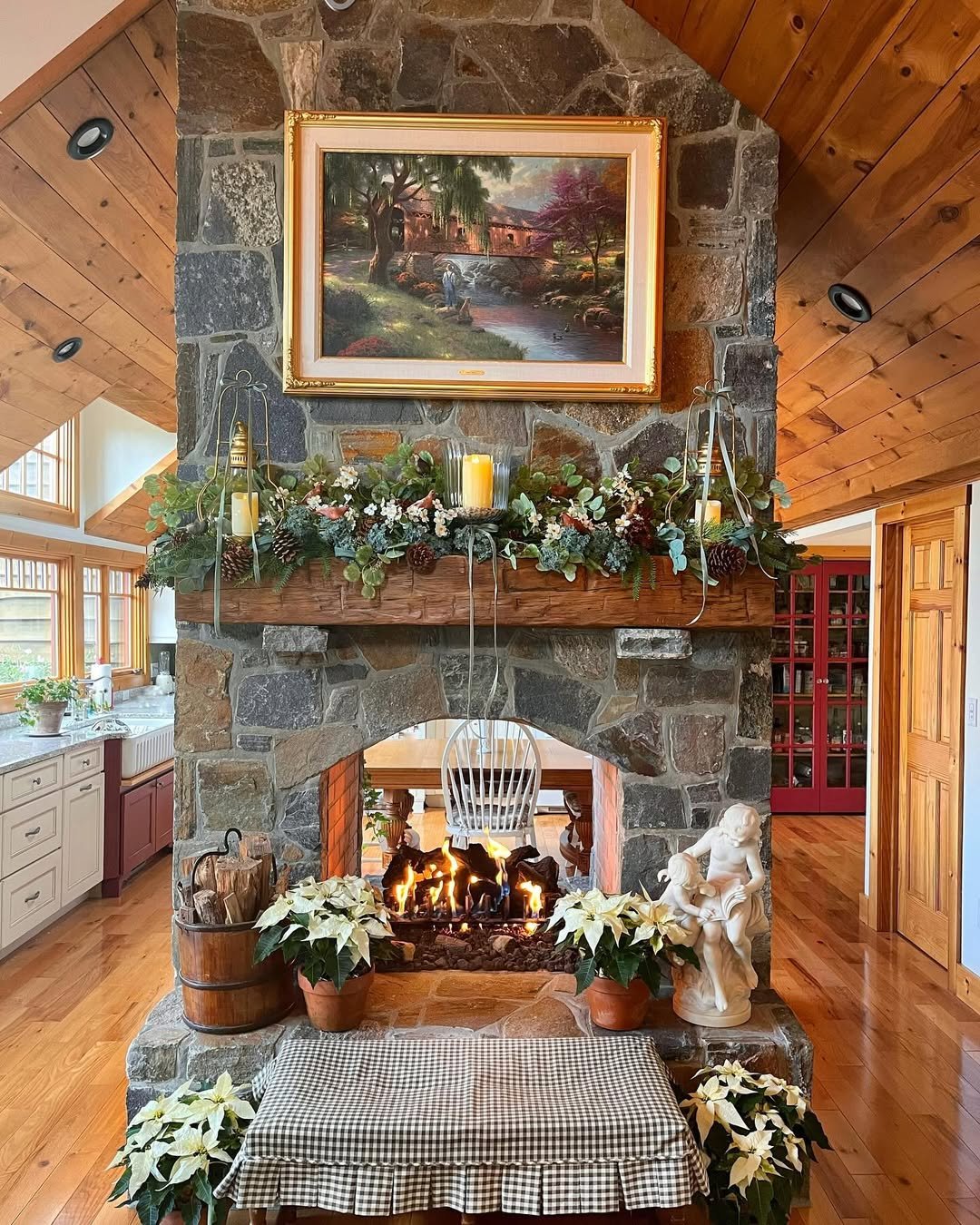 Mix of Metal and Wood Fall Mantel Décor