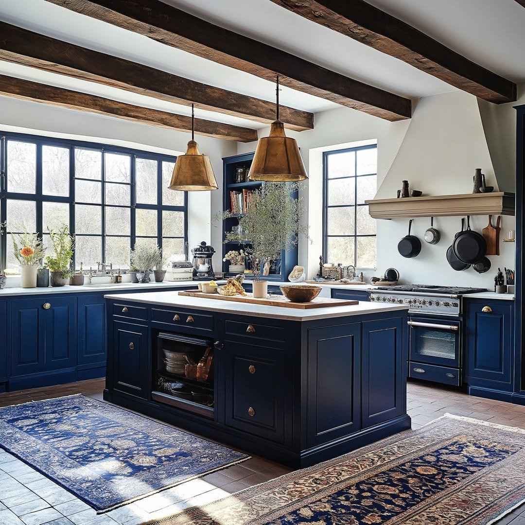 Navy Blue Color Kitchen 