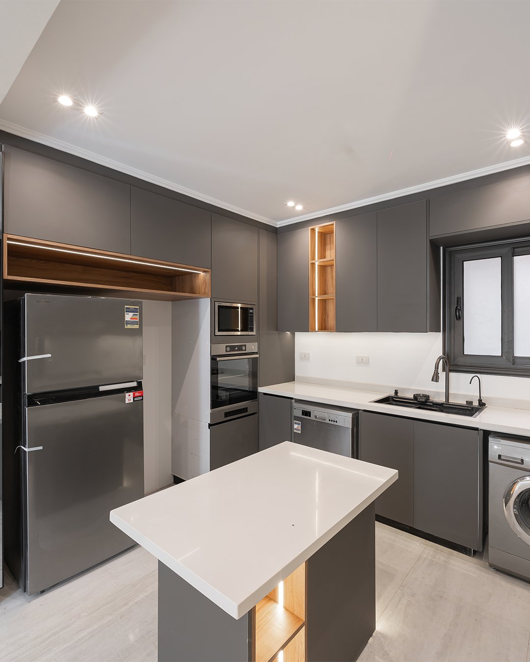 Soft Gray Color Kitchen