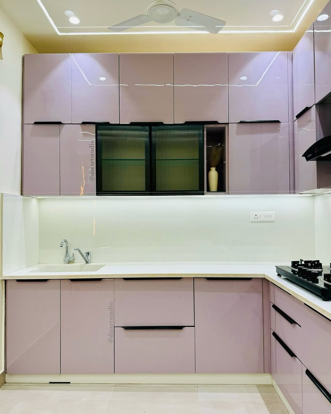 Soft Lavender Color Kitchen 