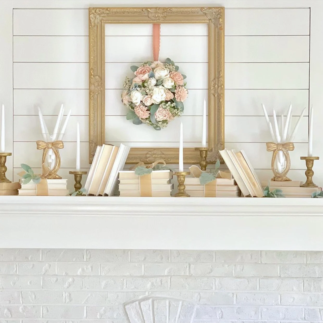 Stacked Books Fall Mantel Décor