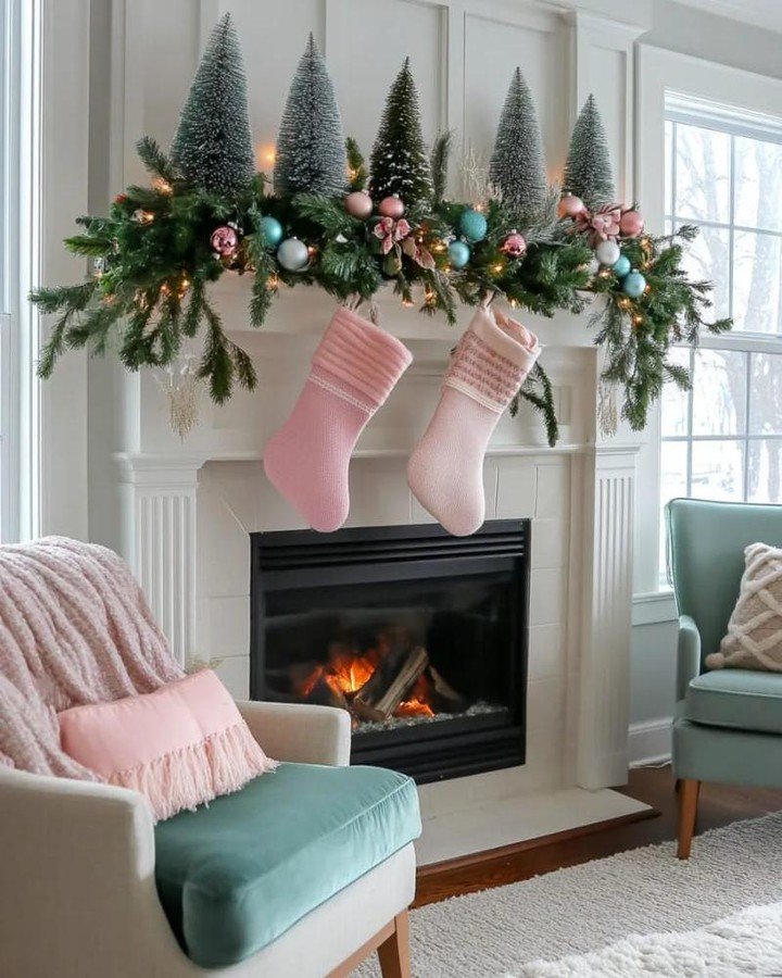 Winter Mantel Decor