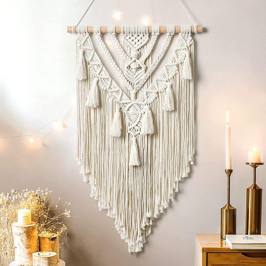 Add Macrame and Woven Art for Boho Living Room