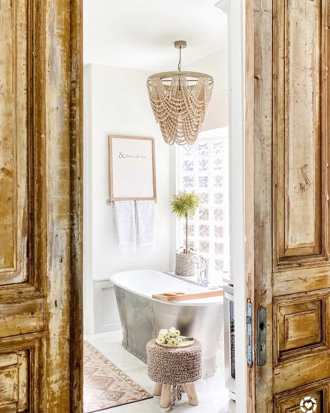 Antique Chandeliers for French Country Bathroom