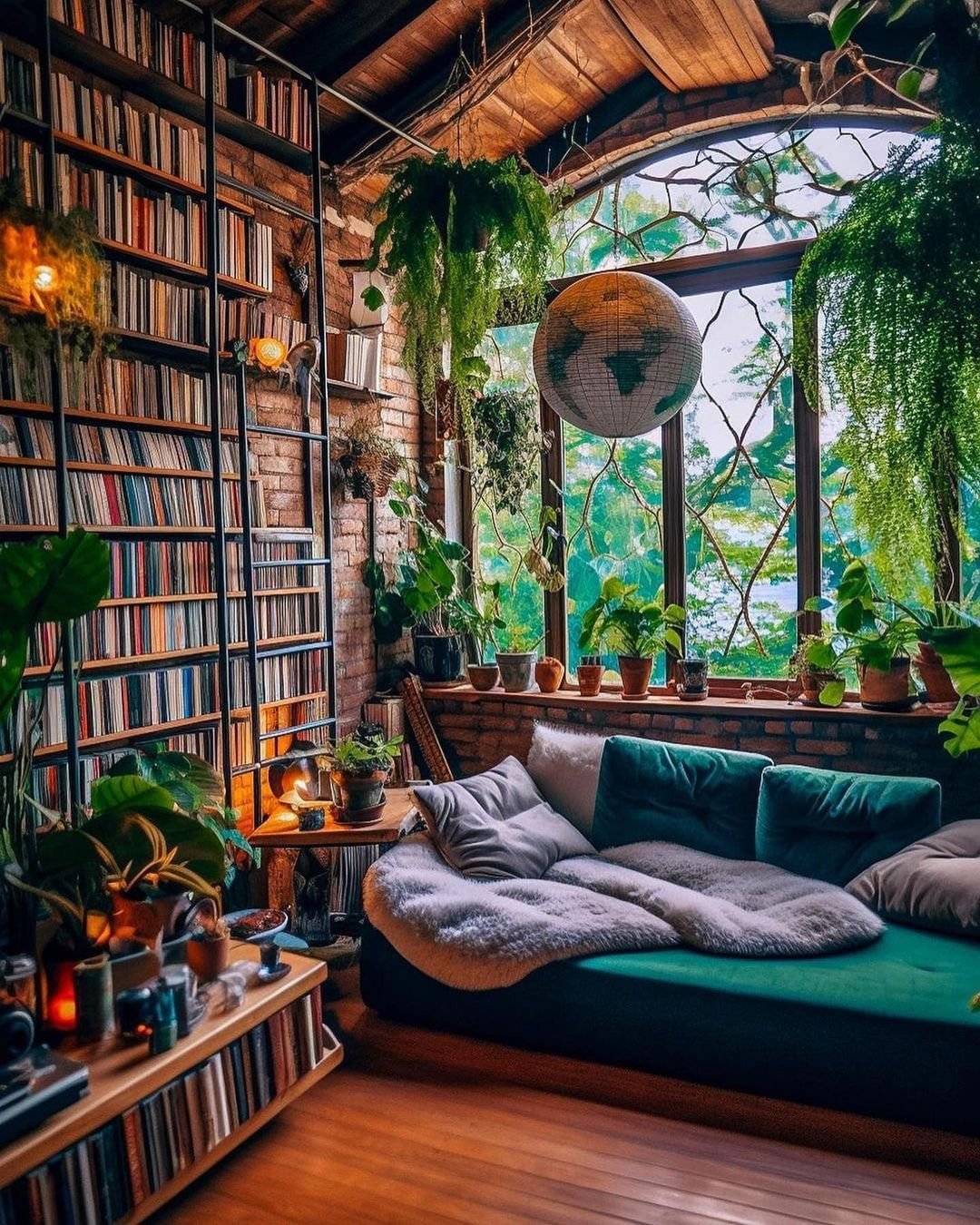 Book Lover's Paradise Eclectic Living Room