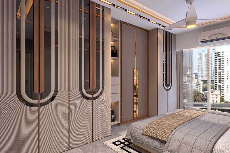 Built-In Storage in a Luxurious Bedroom
