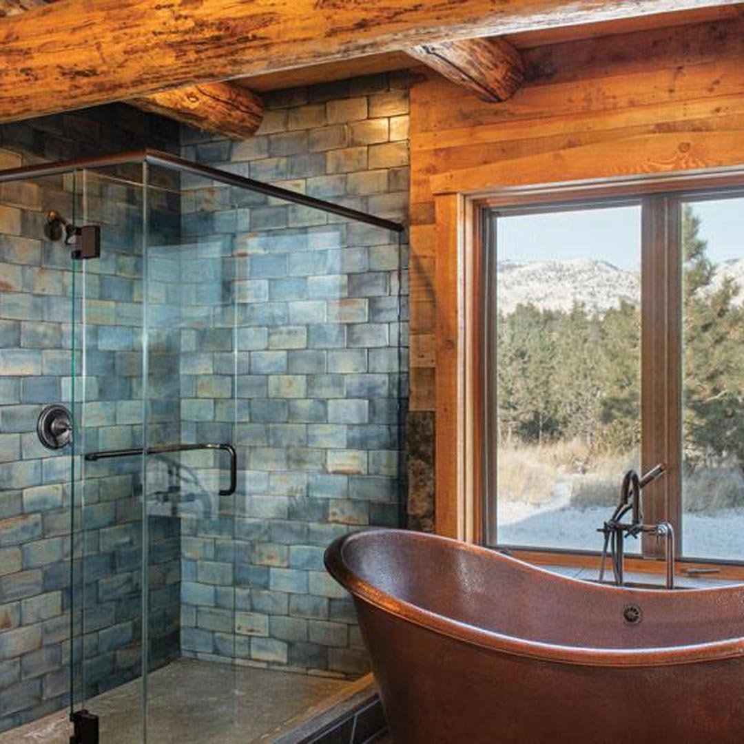 Copper Soaking Tub for French Country Bathroom