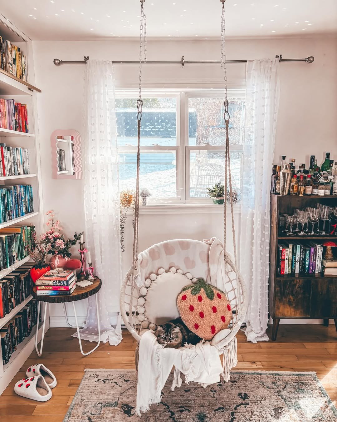Feminine Bookshelf Styling