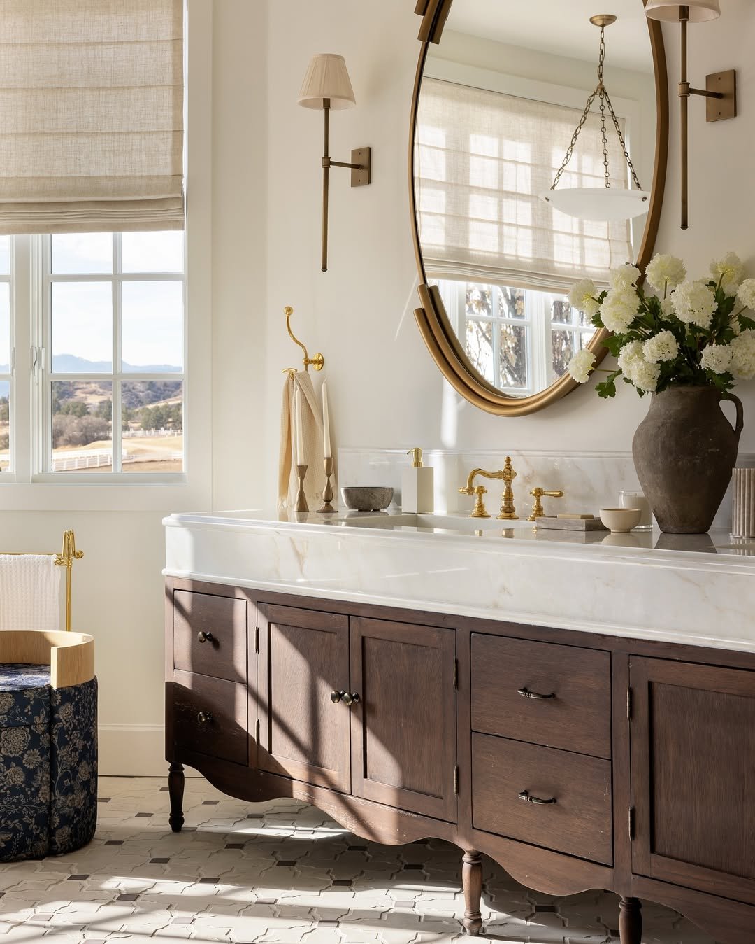 Feminine Details for French Country Bathroom