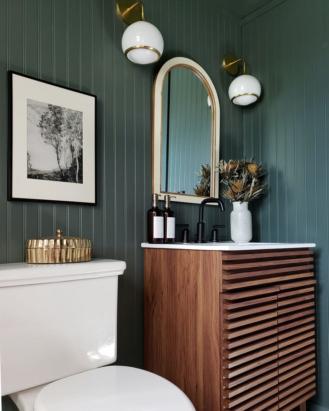 Painted Beadboard for French Country Bathroom