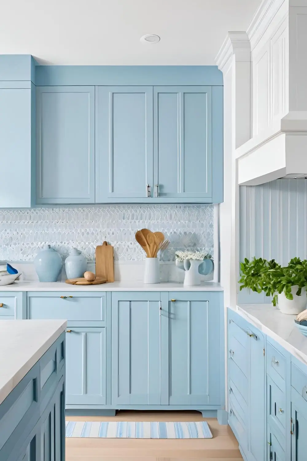 Pale Blue & White