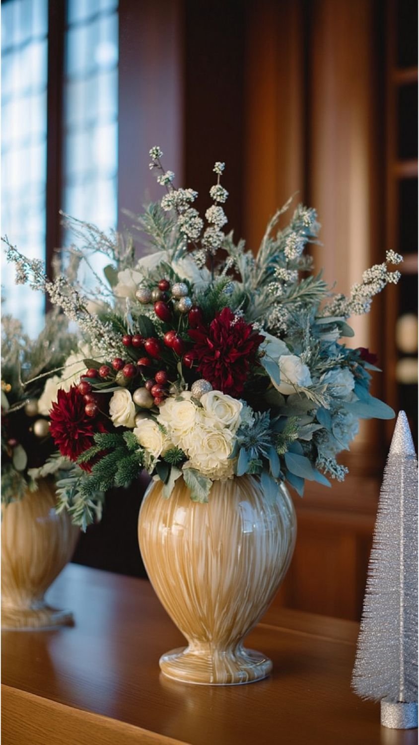 Ranunculus with Silver Dust Foliage with Winter Floral Arrangements