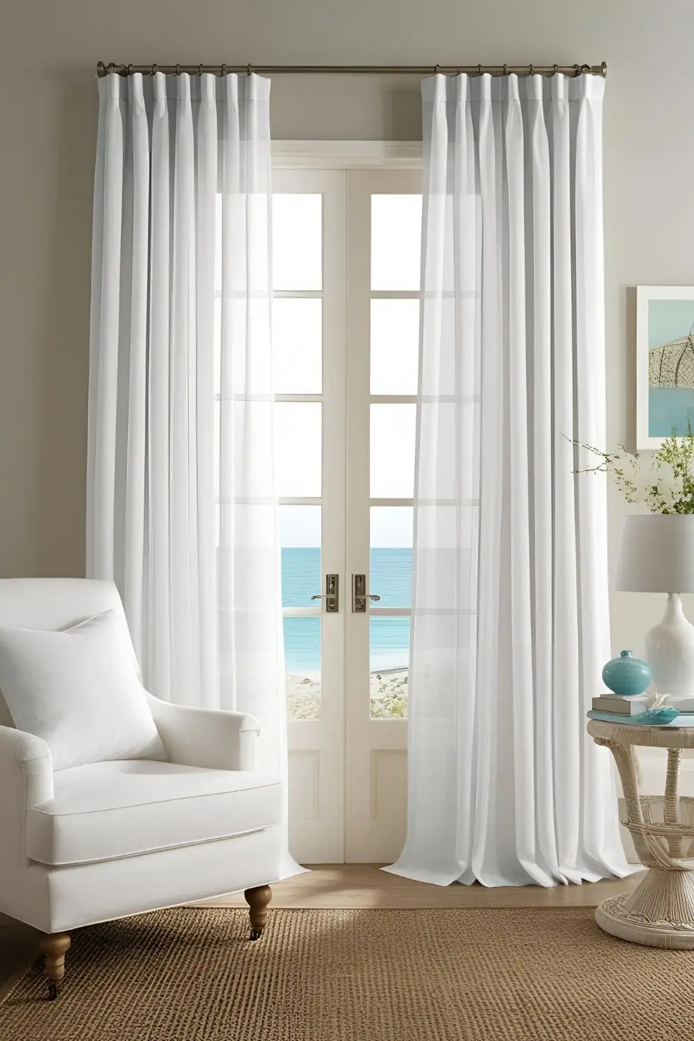 Shell and Coral Decor for Coastal Living Room Ideas