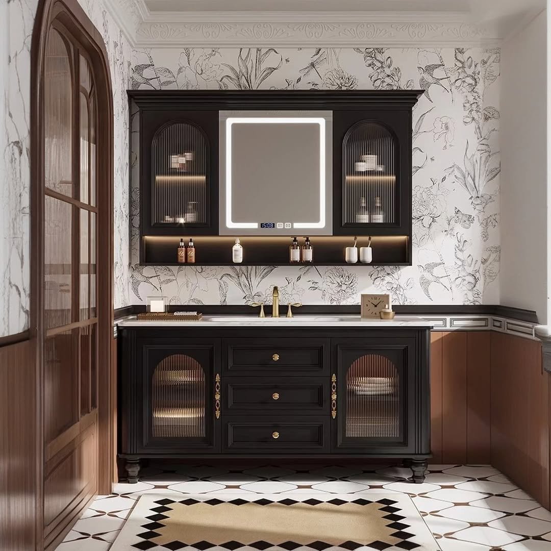 Vintage Storage Solutions for French Country Bathroom
