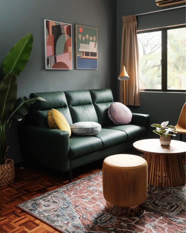 Dark Green Living Room
