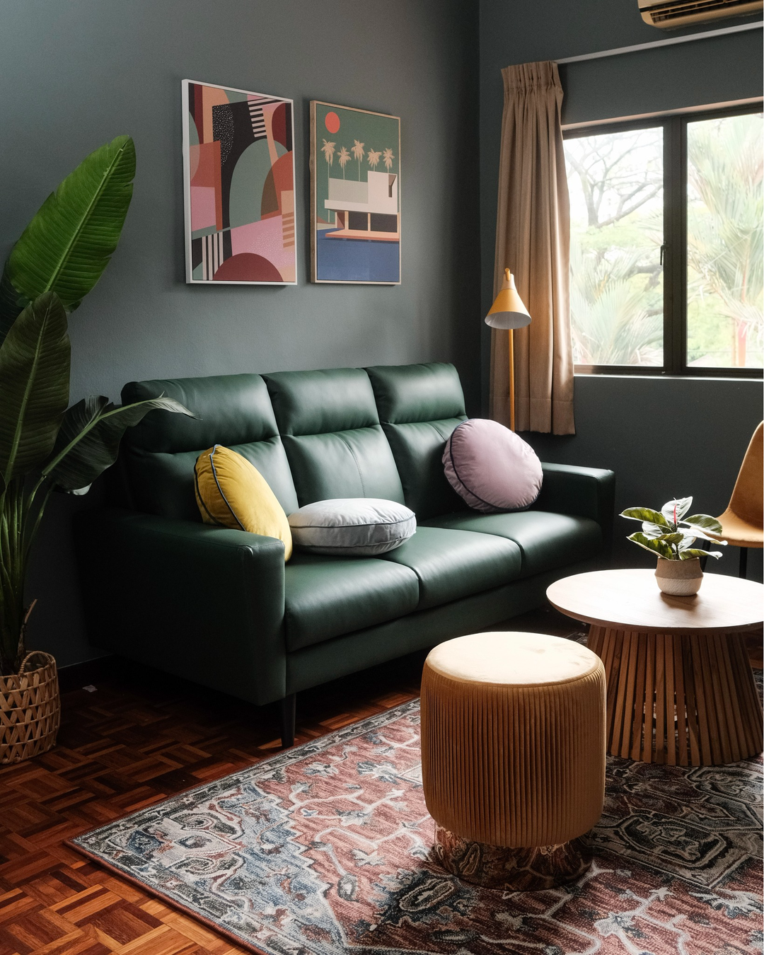 Dark Green Living Room