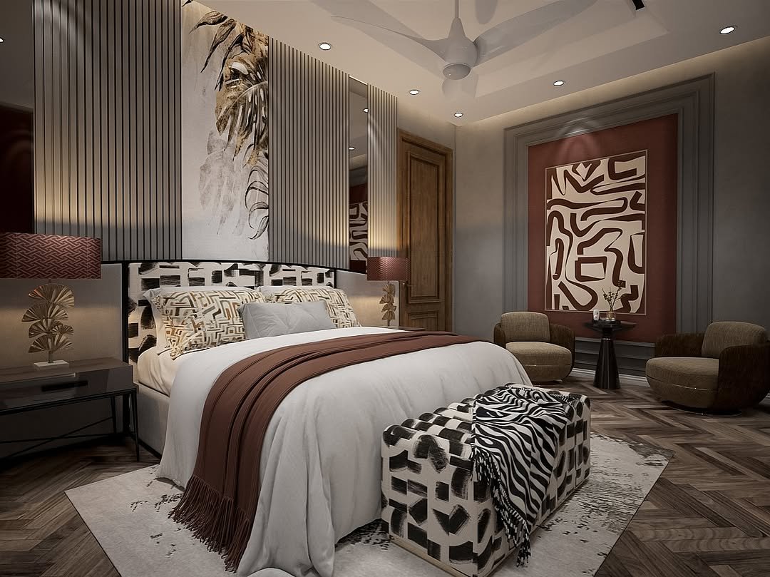 layer textile in a Luxurious Bedroom