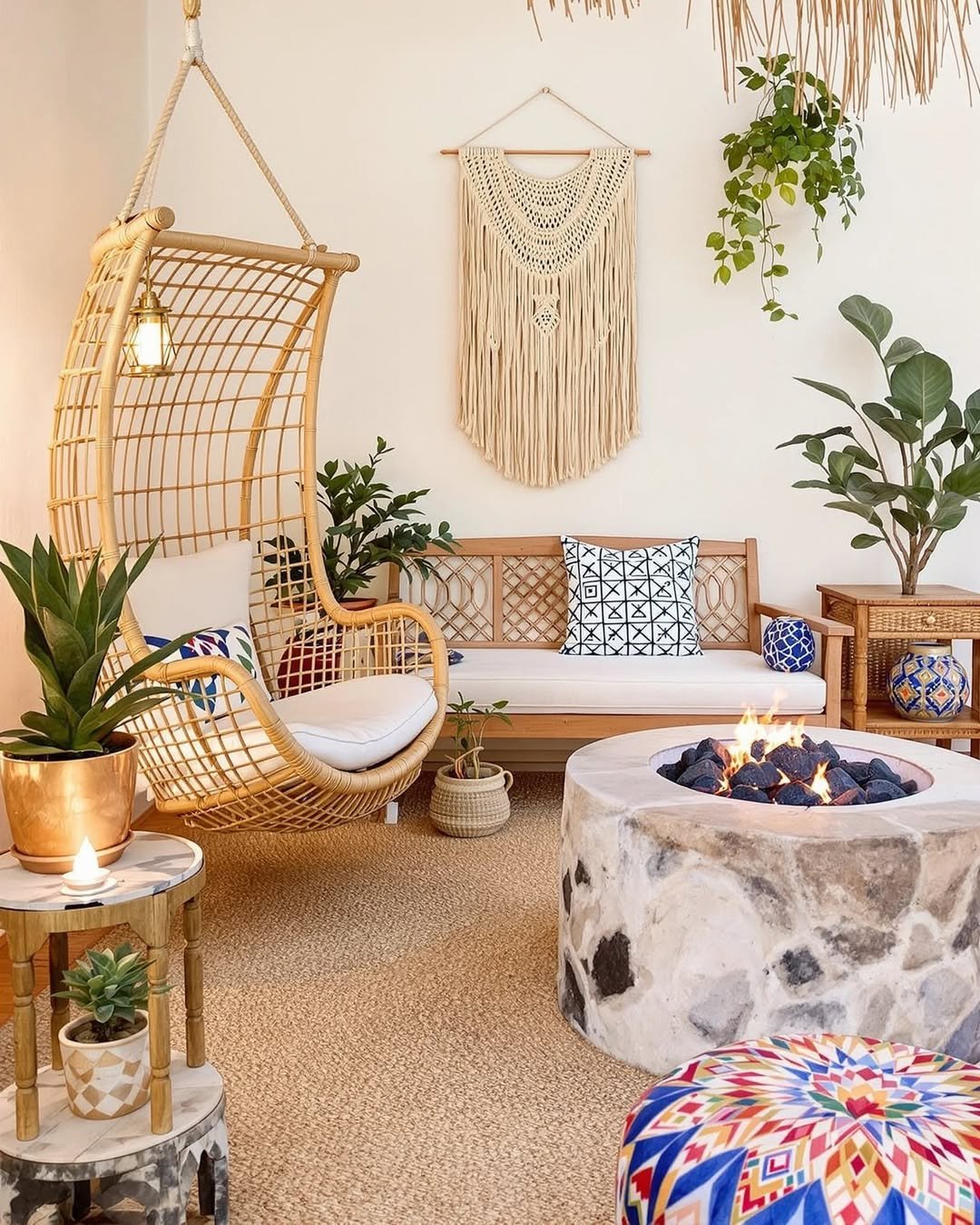 Bohemian Lounge Sanctuary for Vintage Industrial Hangout