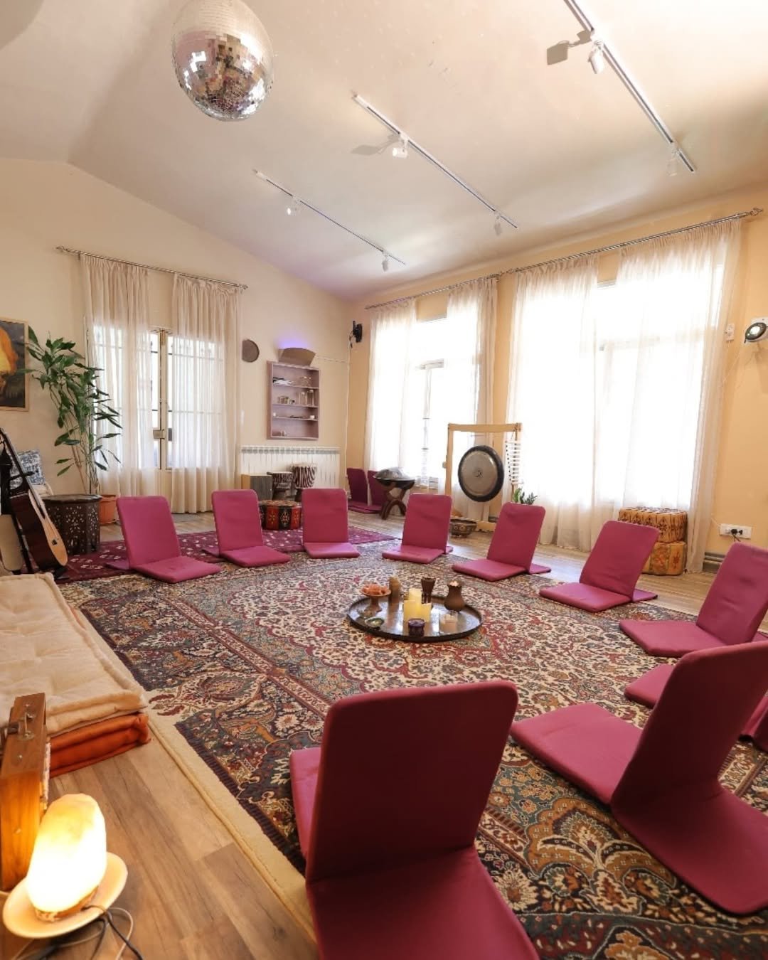 Bohemian Lounge Sanctuary for Yoga and Meditation Conversation Area