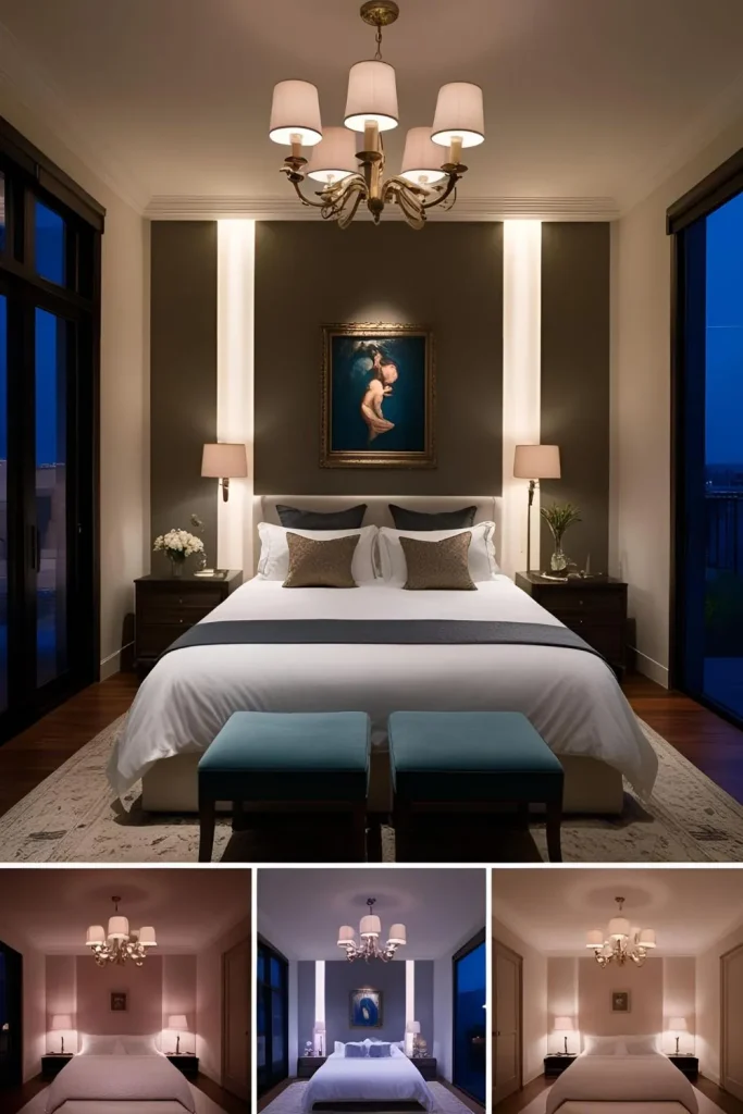 Mood-Setting Dimmer Lights for Moody Romantic Bedroom