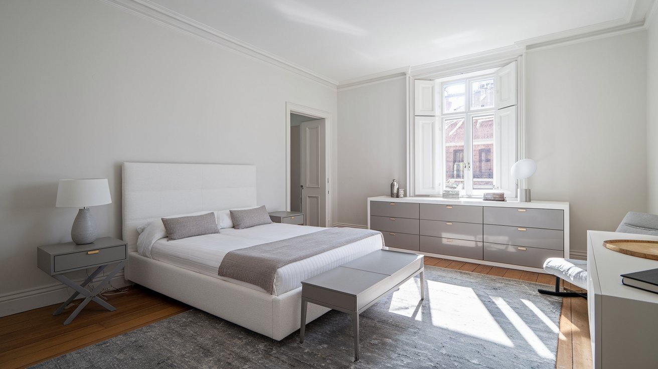 Gorgeous White & Grey Bedroom Ideas