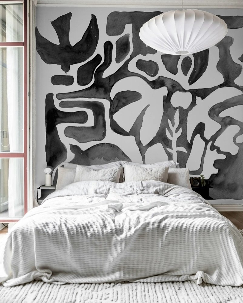 Wall Art in black and white bedroom