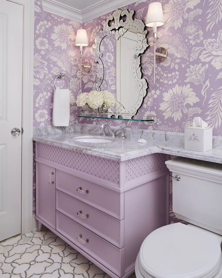 Soft Lavender Walls with Antique White Trim