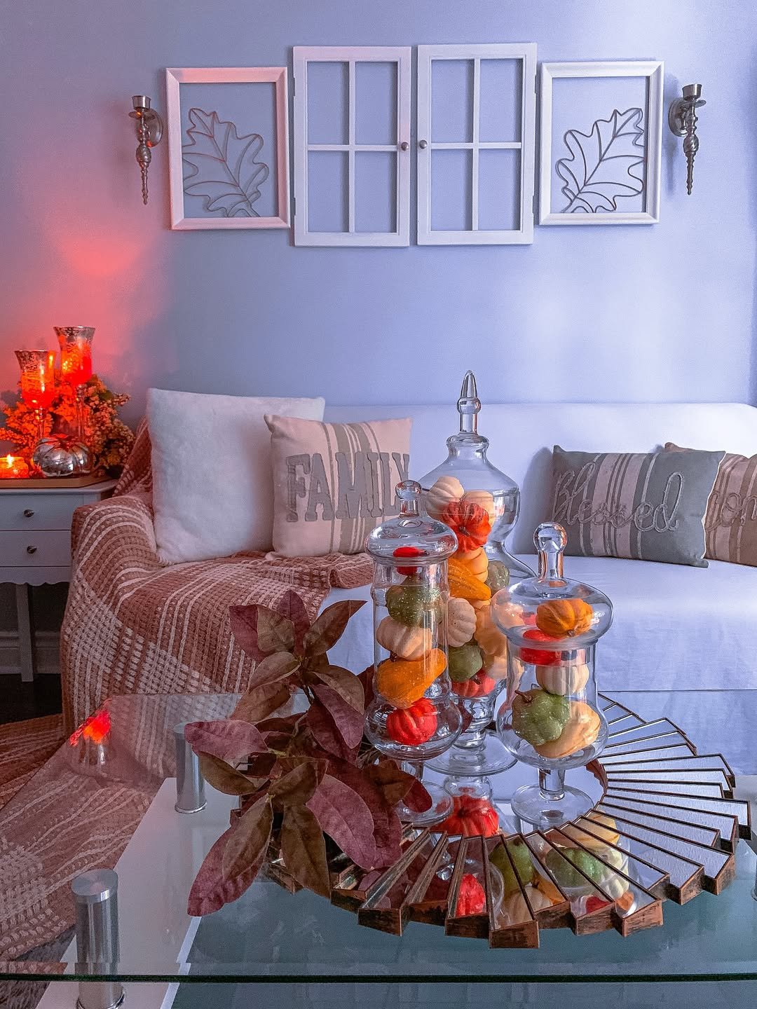 Natural Elements Display Fall Living Room