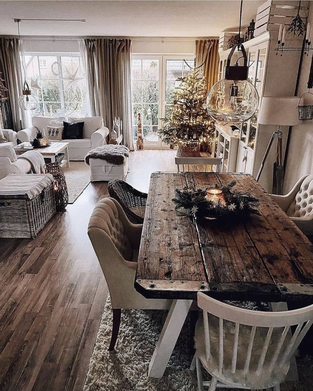 Rustic Wooden Accents Living Room