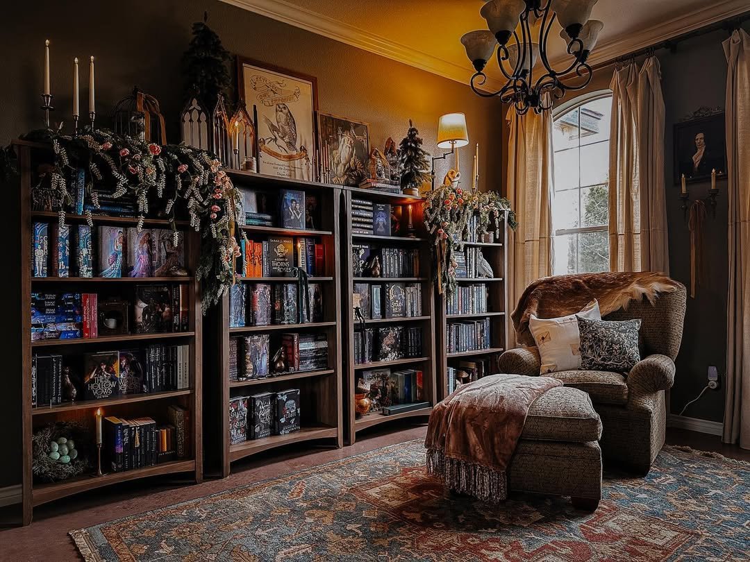 Seasonal Bookshelf Styling Fall Living Room