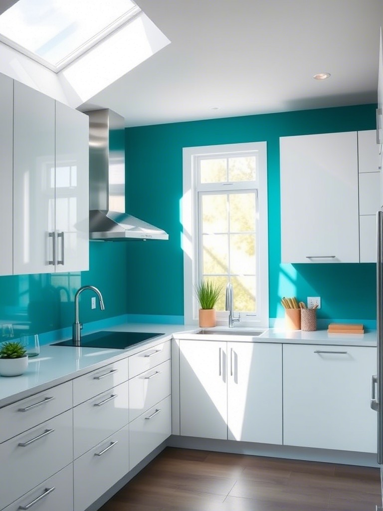 Kitchen Wall Color with White cabinet