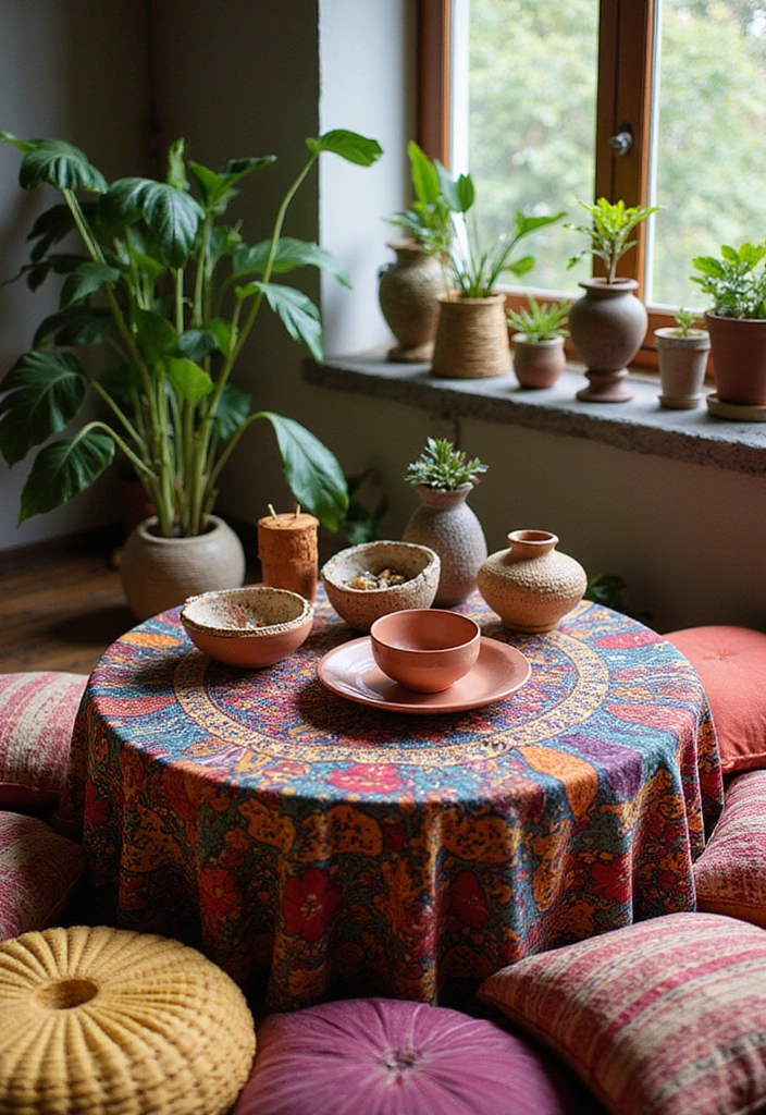 Bohemian Bliss Round Coffee Table Decor