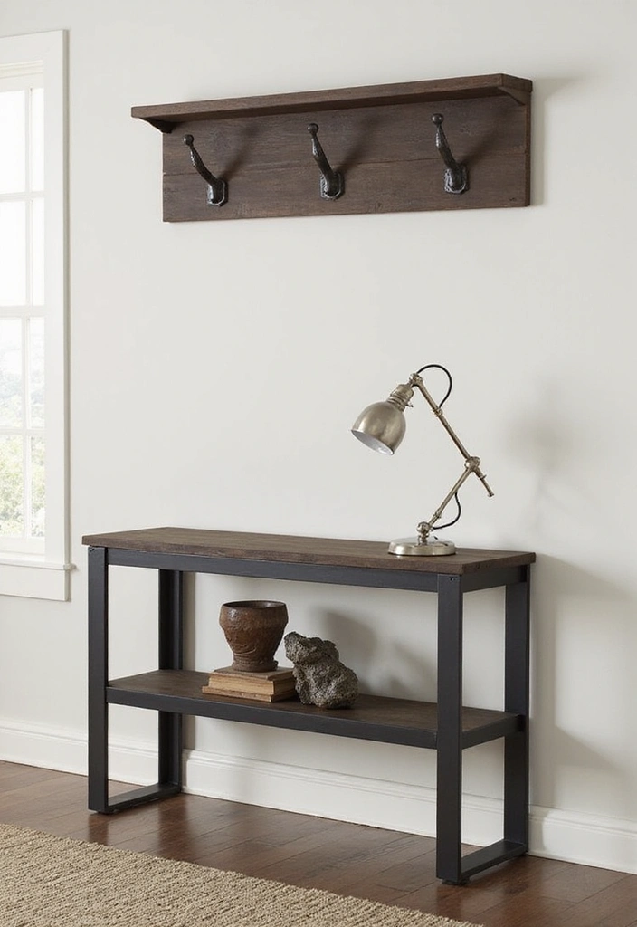12 Space-Saving Floating Console Table Ideas That Will Transform Your Entryway! - 3. Industrial Style Floating Table