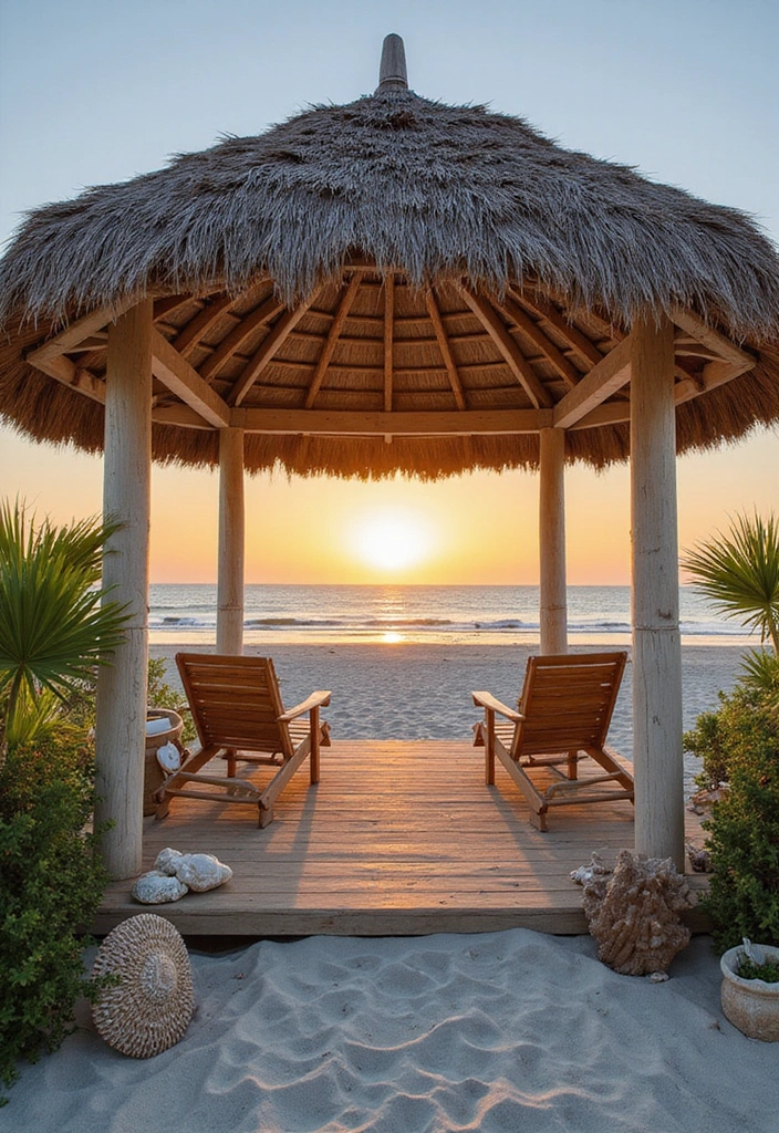 25 DIY Gazebo Ideas to Build Your Dream Backyard Oasis (You Can Do It!) - 5. Beach-Inspired Gazebo