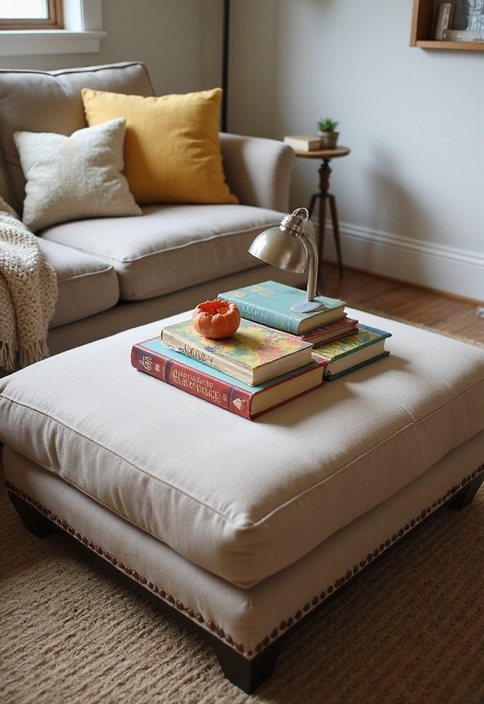 17 Trendy Ottoman Coffee Table Decor Hacks to Impress Your Guests! - 7. Create a Reading Nook