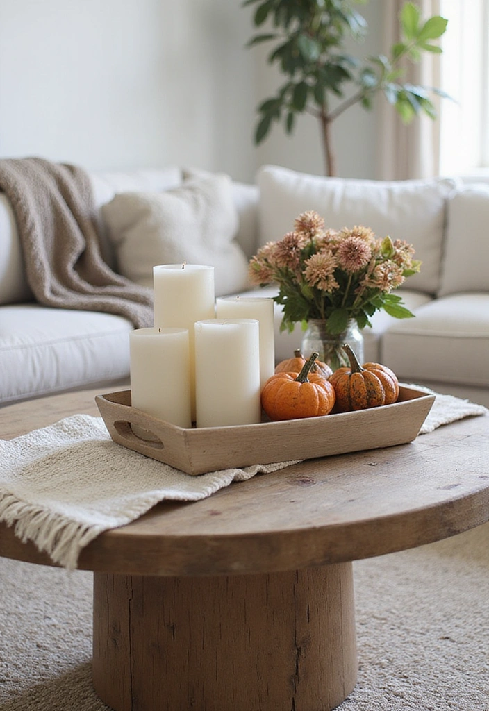 Elegant Round Coffee Table with Seasonal Showcase